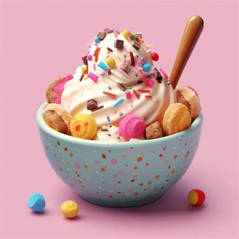 Premium AI Image There Is A Bowl Of Ice Cream With Sprinkles And