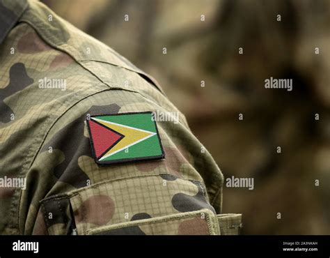 Flag of Guyana on on military uniform. Flag of Co-operative Republic of ...