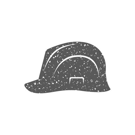 Hard hat icon in grunge texture vector illustration 39394474 Vector Art ...