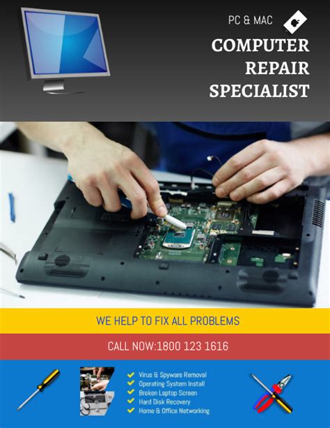 Computer Repair Flyer Design Template Postermywall