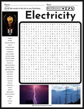 Electricity And Magnetism Word Search Puzzle Bundle By Word Searches To