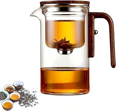 Amazon Popward Glass Teapot With Wooden Lid Handle Oz