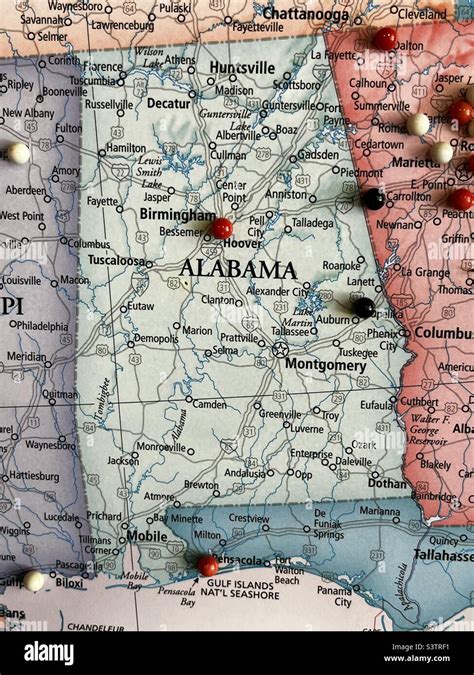 Map of Alabama Stock Photo - Alamy