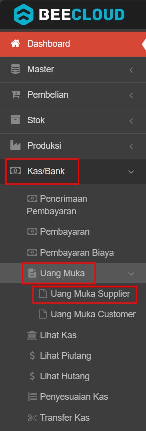 Cara Membuat Uang Muka Supplier Beecloud