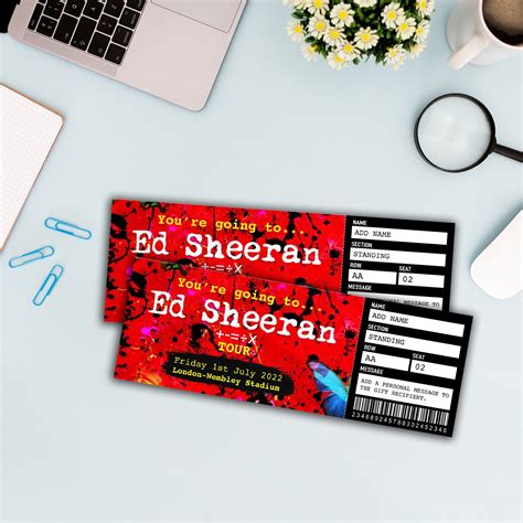 Editable Ed Sheeran Concert Ticket Mathematics Tour 2022 Etsy Uk