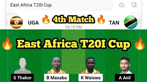 Uga Vs Tan Fantasy Dream Prediction Uga Vs Tan East Africa T I Cup