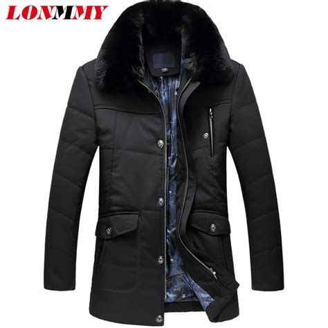 LONMMY 6XL 7XL Winter jacket men casual Parkas Fur collar Cotton ...