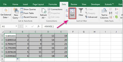 Come Ordinare Casualmente Le Celle In Una Colonna O Un Intervallo In Excel