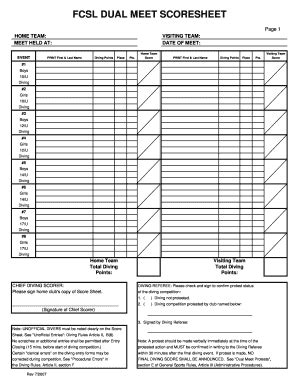 High School Swim Meet Score Sheet Fill Online Printable Fillable