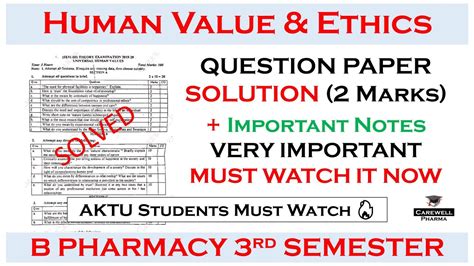 Solution Human Values And Professional Ethics Question Paper Imp