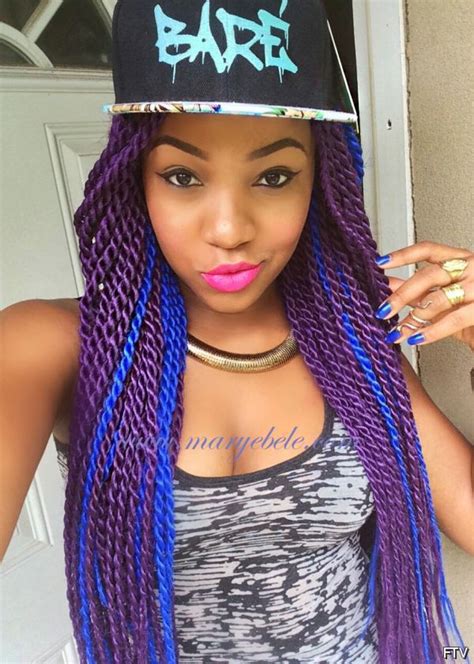 Hair Styles Dark Purple Hair Purple Box Braids