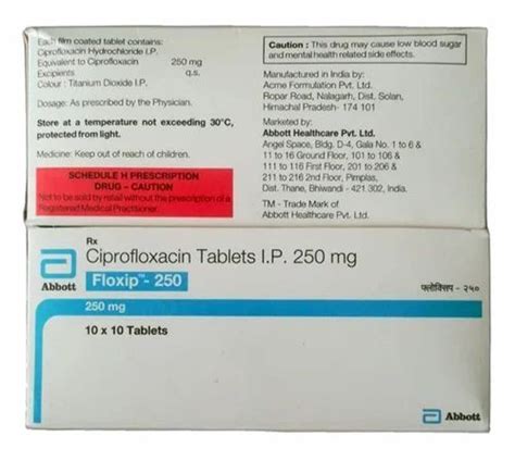 Floxip 250 Ciprofloxacin Tablets At Rs 130 Box Ciprofloxacin HCL