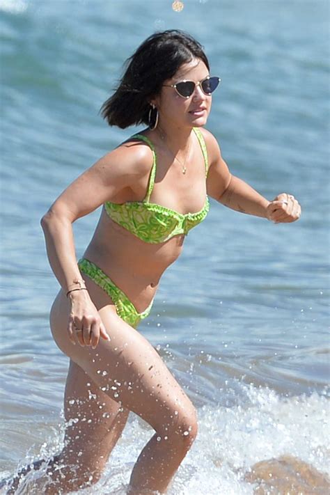 Lucy Hale In A Light Green Bikini On The Beach In Hawaii