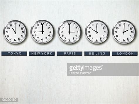 International Time Zone Clocks on Wall