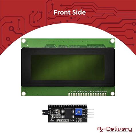 AZDelivery HD44780 2004 LCD Display Groene Bundel 4x20 Tekens Met I2C