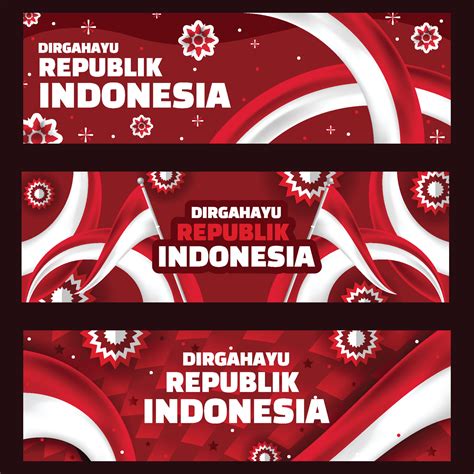 Conjunto De Banners De Dirgahayu Republik Indonesia 7684637 Vector En Vecteezy