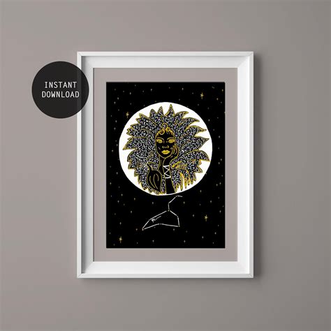 Leo Zodiac Art Print, Instant Download - Etsy