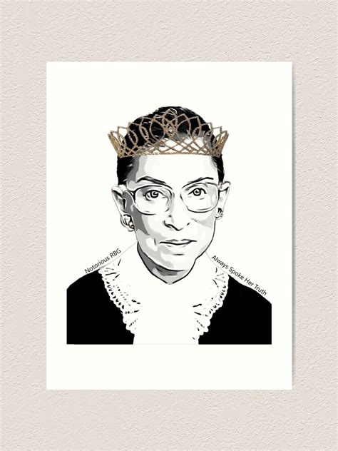 The Notorious Rbg With Crown By Magpies Nest Art Print For Sale By