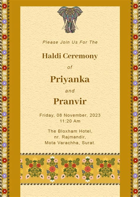 Editable Traditional Wedding Invitation Card