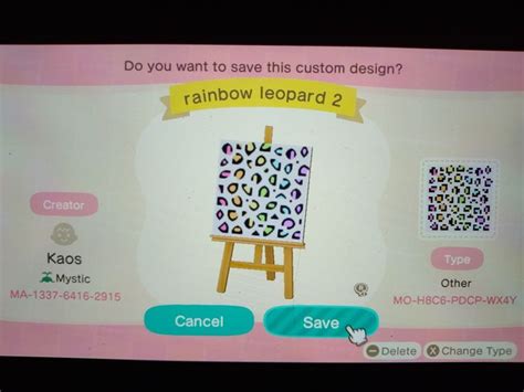 Acnh Rainbow Leopard 2 Design Animal Crossing Animal Crossing Wild