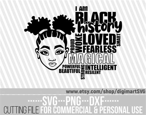 I Am Black History Svg Self Love Svg Afro Puffs Svg Juneteenth Png