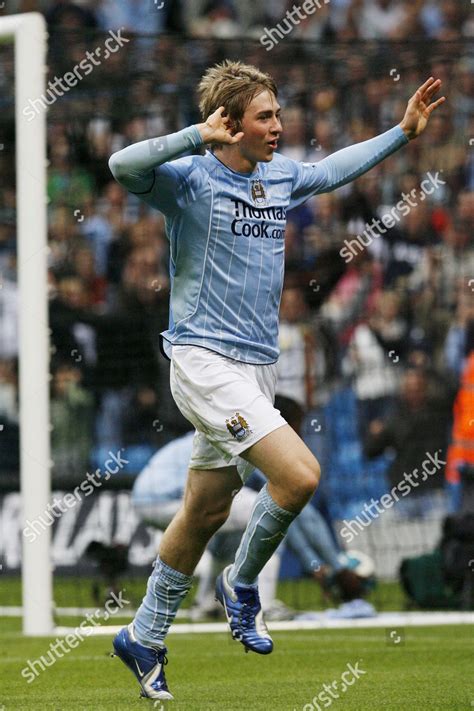 Michael Johnson Manchester City Celebrates Scoring Editorial Stock ...