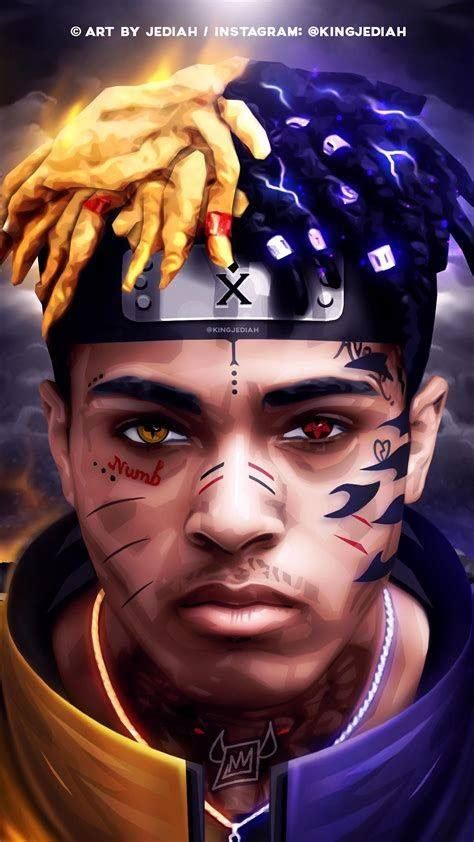 Xxxtentacion Dope Cartoon Naruto Rap Rip Anime Rapper Poster Canvas