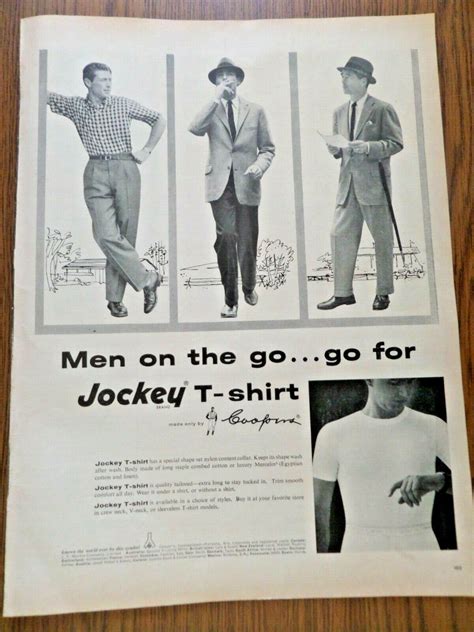 1957 Coopers Jockey Underwear Ad Men On The Go Go For Jockey T Shirt Ebay