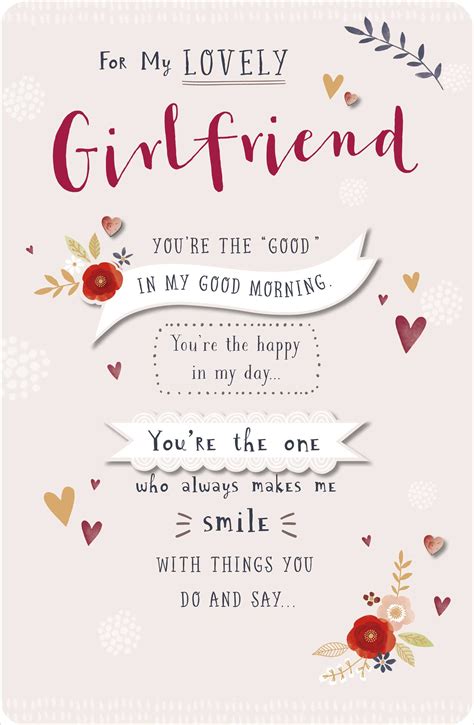 For My Lovely Girlfriend Embellished Valentines Day Greeting Card Ebay