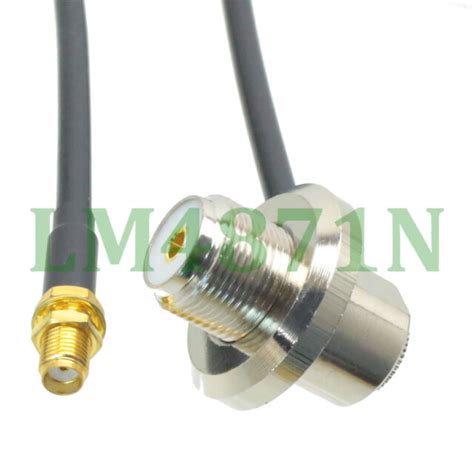 Cable Sma Female Nut Bulkhead To So239 Uhf Jack Bulkhead 90° For Radio