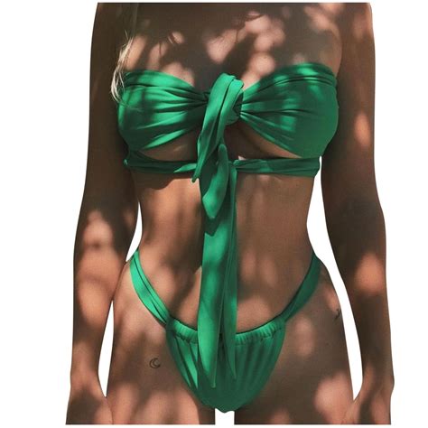 Ersazi Women S One Piece Swimsuits Fashion Women Soliding Bikini Push