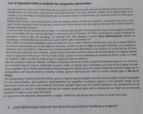 lee el siguiente texto y contesta las preguntas planteadas Qué