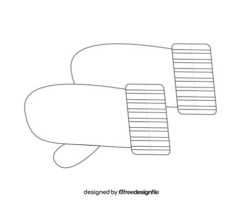 Winter Gloves Black And White Clipart Vector Free Download