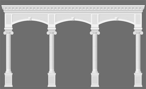 Antique white colonnade with arches 1220396 Vector Art at Vecteezy