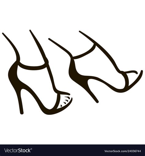 Woman Feet In High Heels Icon Royalty Free Vector Image