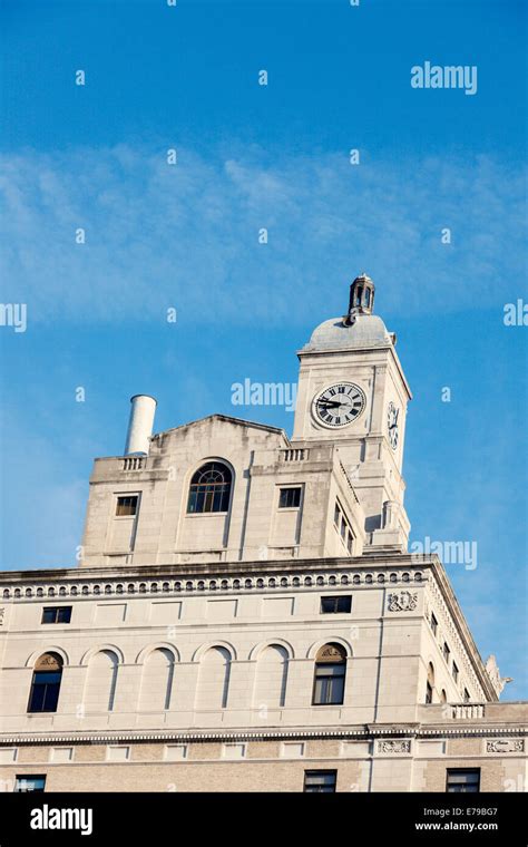 Architecture of Davenport, Iowa, USA against blue sky Stock Photo - Alamy