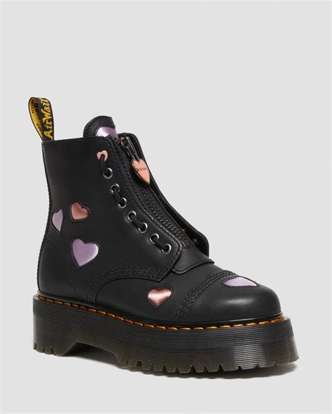 Dr Martens Sinclair Heart Leather Platform Boots In Black Lyst