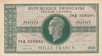 Billet France Francs Marianne Tr Sor Central S Rie A