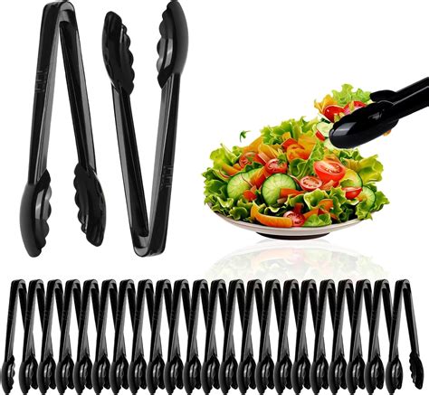 24 Pcs Plastic Tongs For Serving Bulk 9 Inch Serving Disposable Tongs