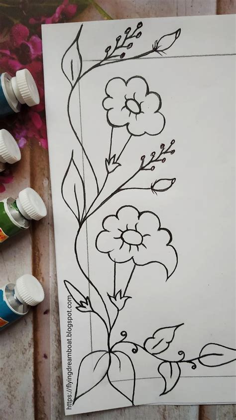 Easy Flower Drawings | How to Draw a Floral Design Drawing