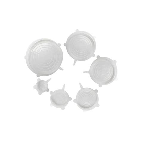 6 Piece of Silicone Transparent Food Container Covers - IB-113 | Shop ...