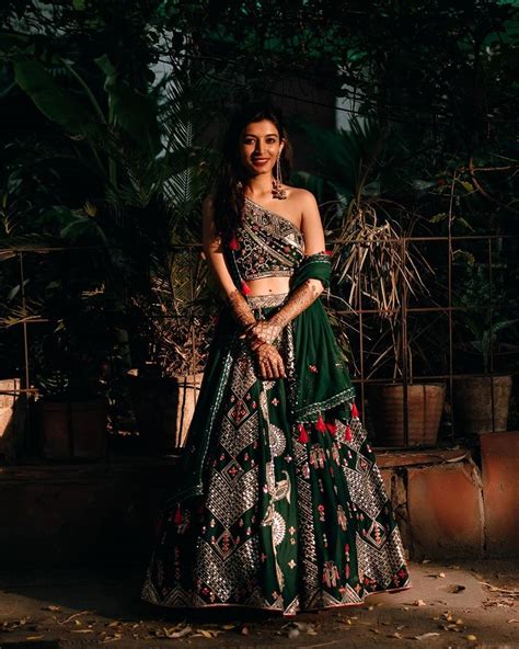 15 Latest Bottle Green Lehenga Designs For Brides To Be Shaadiwish