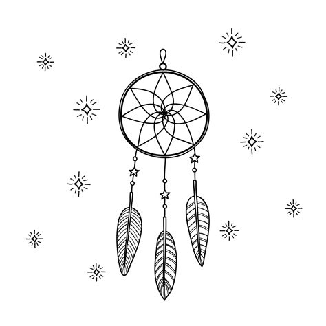 Hand Drawn Dream Catcher 22515295 Vector Art At Vecteezy