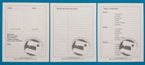 Fichas Organizadoras Para Patrones De Costura