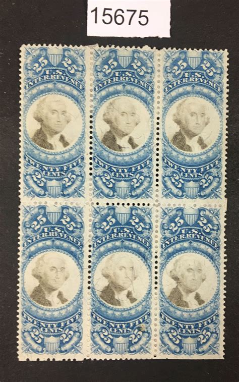 US Stamps R112 Block Of 6 Mint OG H LOT 15675 United States