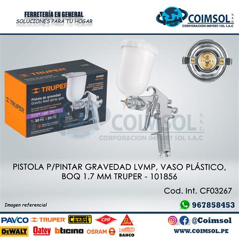 Pistola P Pintar Gravedad Lvmp Vaso Pl Stico Boq Mm Truper