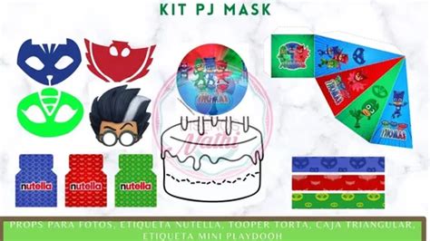 Kit Imprimible Pj Mask Heroes En Pijama Editable En Venta En