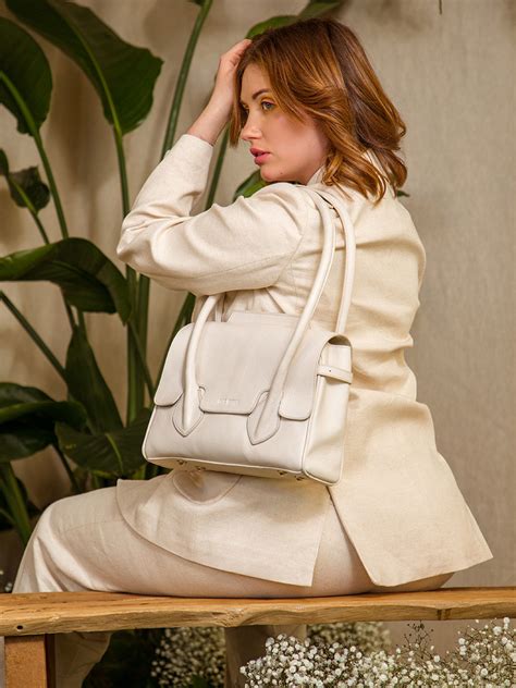 Colette S Pastel Craie sac à main cuir blanc femme PAUL MARIUS