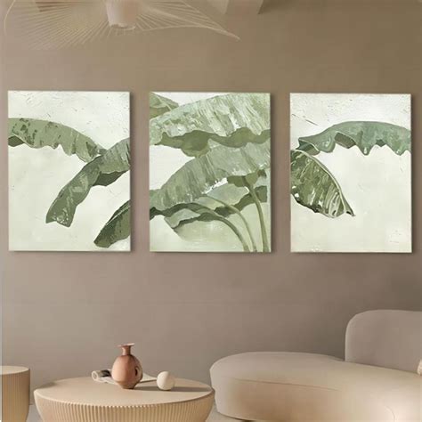 Banana Leaf Abstract Oil Painting Living Room Sofa Background