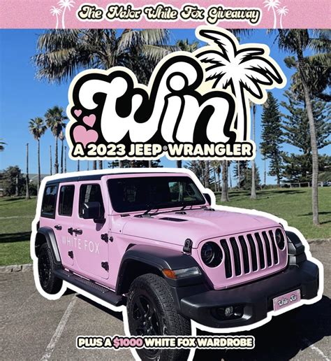 Major White Fox Jeep Giveaway 2023 Win A 2023 Jeep Wrangler 1 000